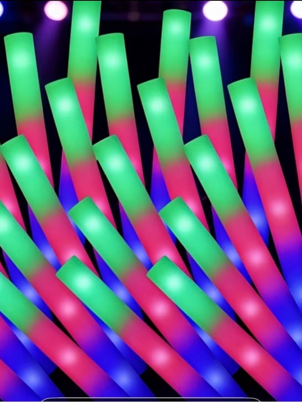 LED Glow Party Sticks - Green Pink Blue Light-Up Tubes